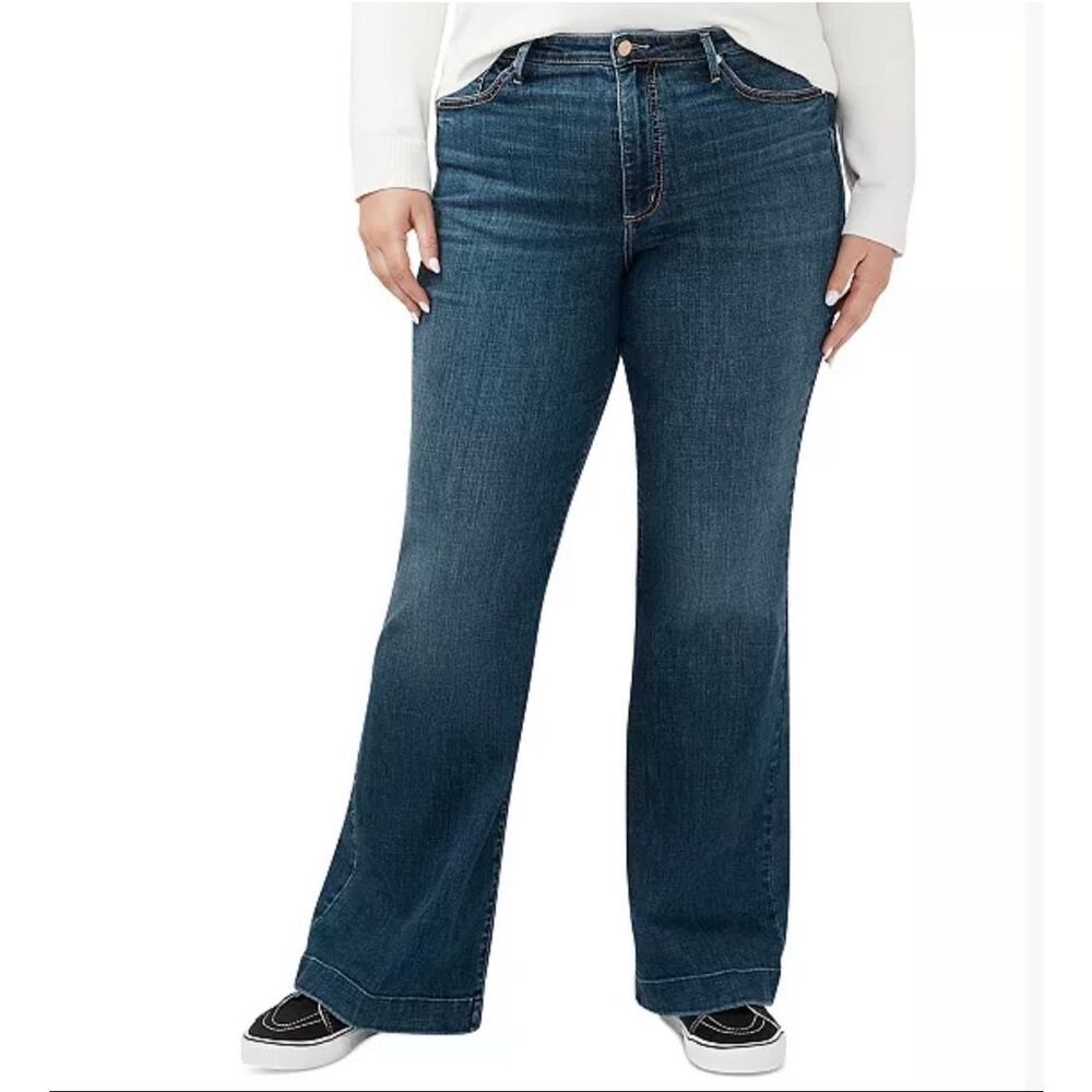 Silver Jeans Co. Isbister 70s Flare Denim Jeans Indigo Wash 24W